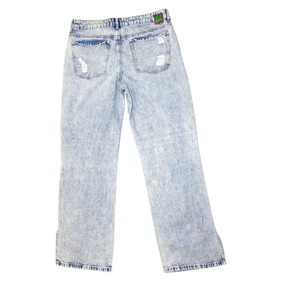 Empyre Acid Wash Distressed Jeans Size 5 Y2K Grunge Skater Baggy Denim - Picture 9 of 10